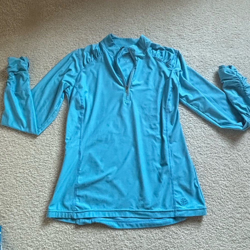 Women's Coolbar Light Blue Quarter-Zip Performance Top